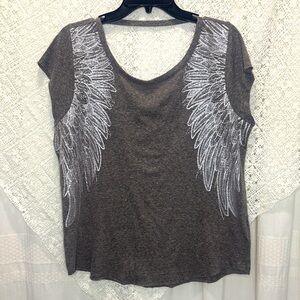 Rock & Republic Charcoal Winged Tee